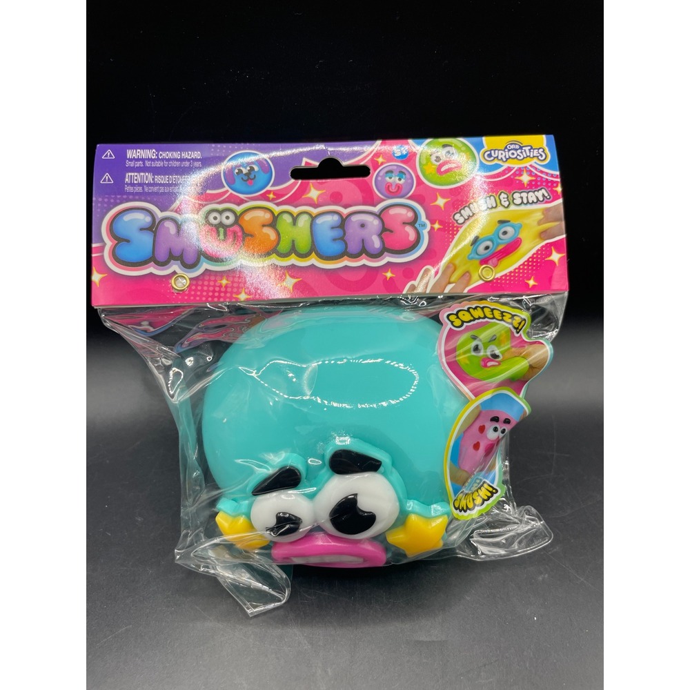 Orb Curiosities Smushers Teal Blue Squishy Gel Fidget Toy Smush and Stay New
